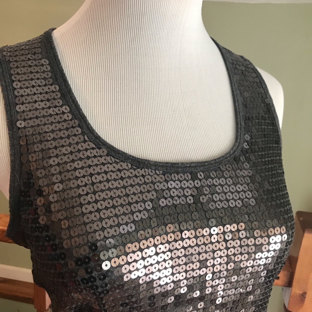 Michael Kors sequin tank top in dark grey - Picture 4 of 5